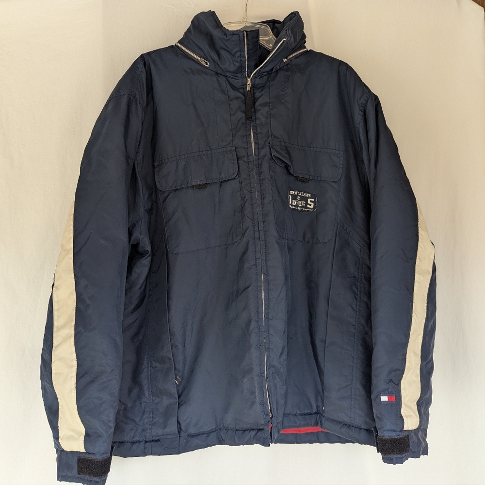 Tommy Hilfiger Dark Blue and Beige Puffer Jacket